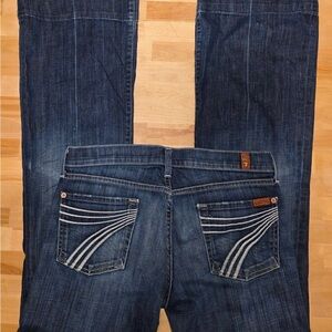 7 For All Mankind Dark Blue Boot Cut Jeans
